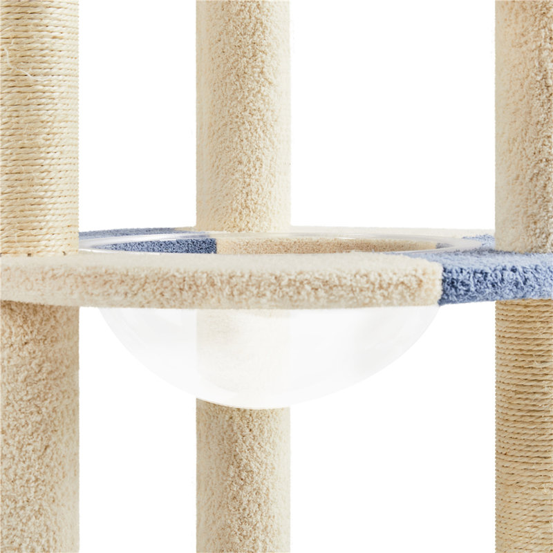 90cm H Cat Tree, Blue/Beige