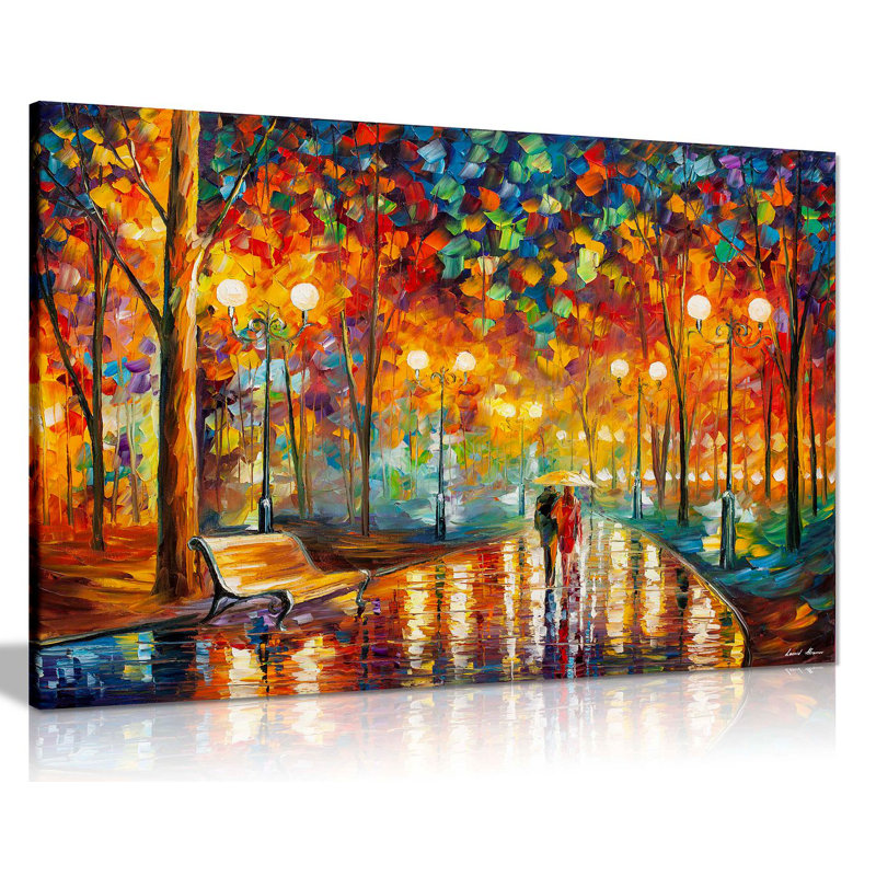 Rains Rustle II By Leonid Afremov - Wrapped Canvas Print, 51cm H x 76cm W