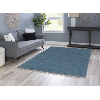 Brogan Berber Reversible Sage Green Wool Area Rug with Jute Core and Jute Fringe