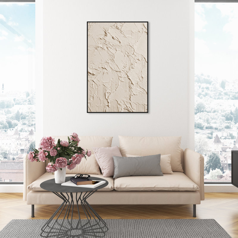 Muted Dabs by Oliver Gal - Floater Frame Print on Canvas, Black, 46" H x 31" W