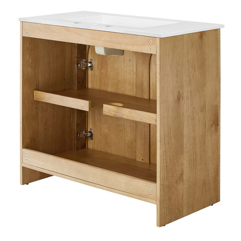 Appia 36'' Oak and White Freestanding Bathroom Vanity
