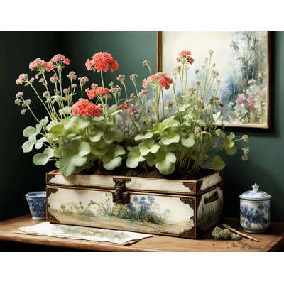 Art floral rétro sur toile