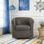 Fauteuil demi-tonneau pivotant en similicuir-1036204852