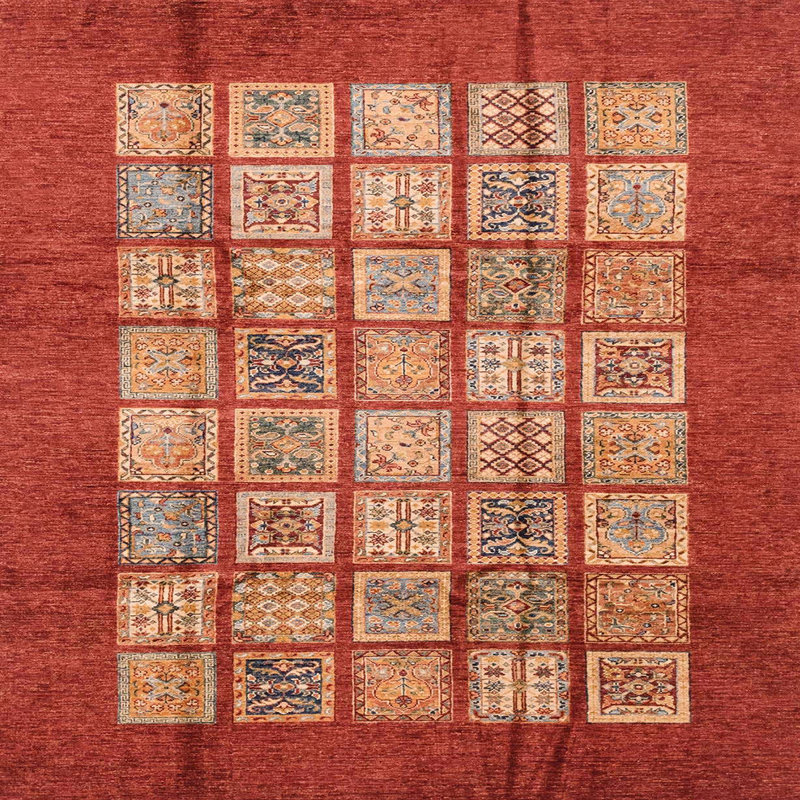 Tapis abstrait moderne 3751ABS3759, Carré 8 pi