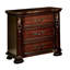 Table de chevet de luxe en cerisier brun avec 3 tiroirs en bois massif - ajout de chambre à coucher teintes riches 3 po