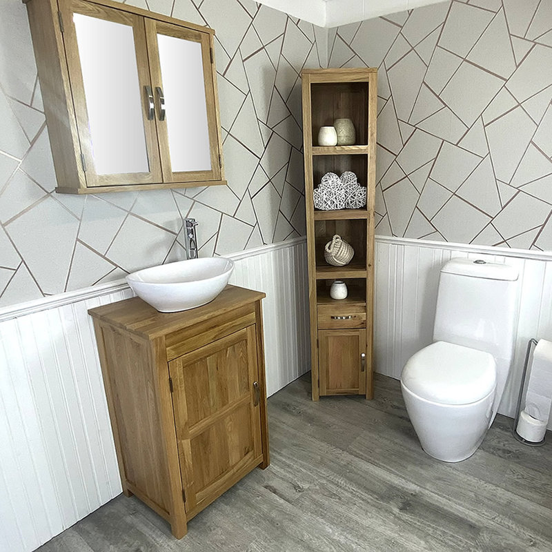 Marti 515mm Single Bathroom Vanity with Vessel Ceramic Basin, Oak