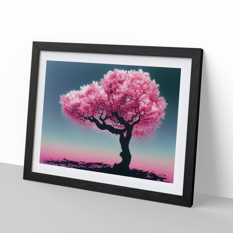 Stimulating Plum Blossom Tree - Framed Print, Black, 25cm H x 34cm W x 2cm D
