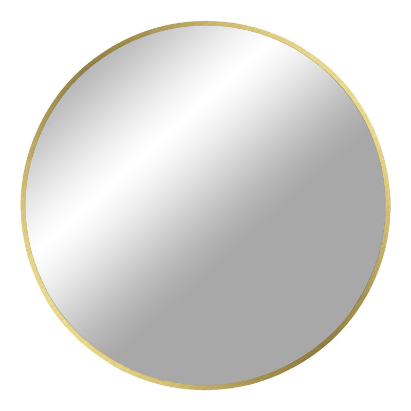 Ashirah Metal Flat Wall Mirror, Brass, 80 cm H x 80 cm W