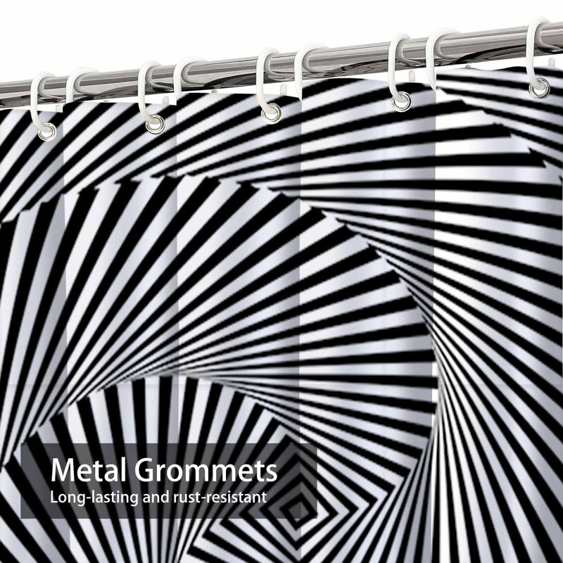 Rideau de douche monochromes Vortex, L 72 po x l 72 po