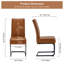 49.5cm H Upholstered Metal Cantilever Chair in Brown