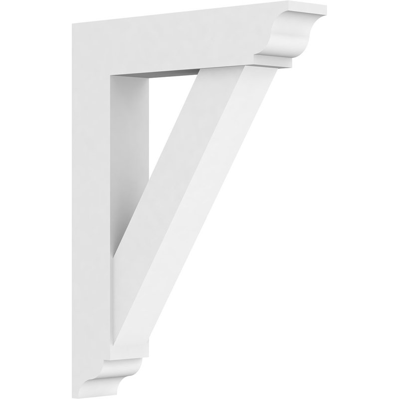 Support standard en PVC de qualité architecturale avec extrémités traditionnelles, H 24 po x l 3 po x P 18 po