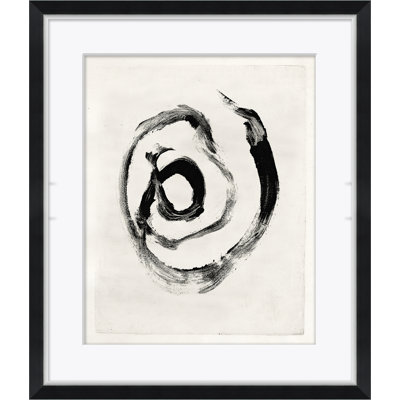 «Black & White Swirl» - Peinture encadrée sur papier