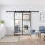 Porte de grange double coulissante en métal et en verre avec quincaillerie d'installation (fermeture en douceur incluse)-100489298-100489299