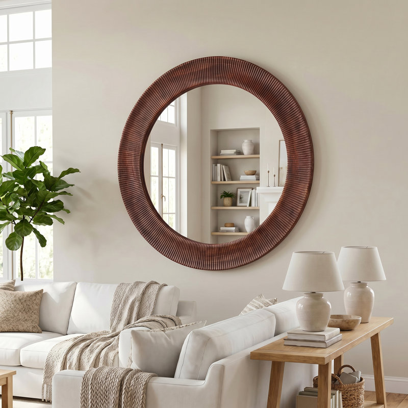 Miroir mural 47 po, Noyer