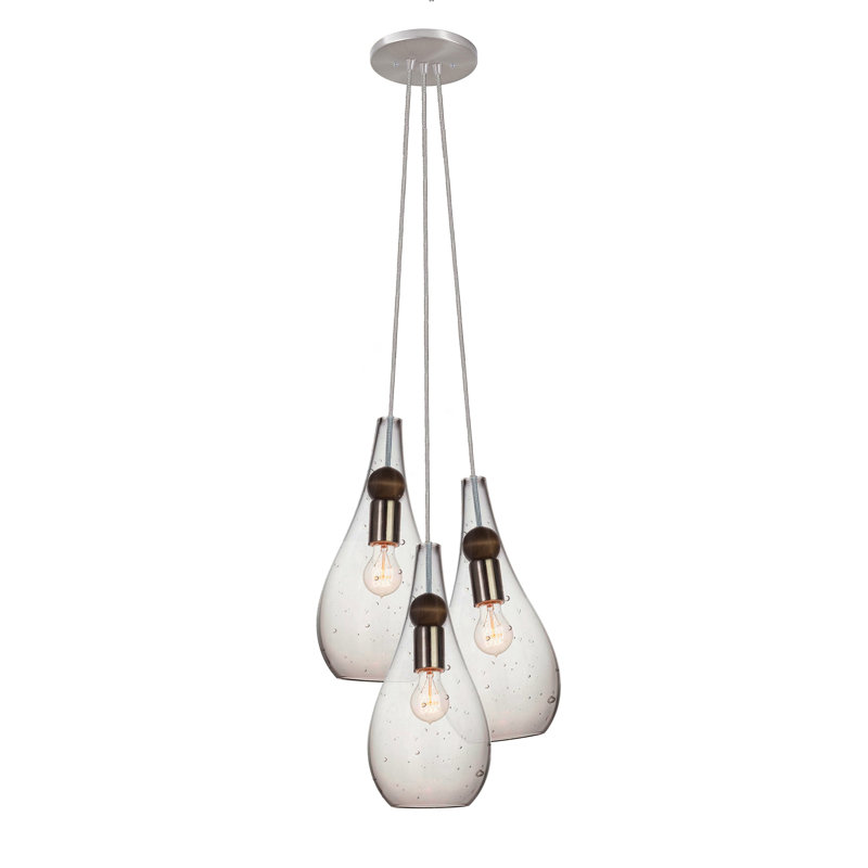 Earth 3 - Light Chandelier, Brushed Nickel, 108" H x 18" W x 5" D