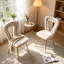 Ensemble de 6 chaises de salle à manger modernes en velours avec pieds en métal doré, chaises d'appoint rembourrées avec dossier à pompons, chaises de cuisine pour les fêtes de fin d'année, le souper de Noël, le salon, le café ou le bureau-651617248-651617274-651617275