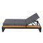 Chaise longue en fer avec coussin, dossier réglable à 5 positions pour la piscine