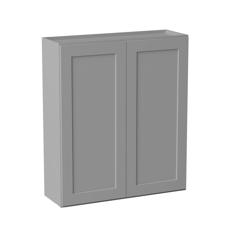 Armoire de cuisine en bois massif prête à assembler, Gris, H 42 po x l 36 po x P 12 po