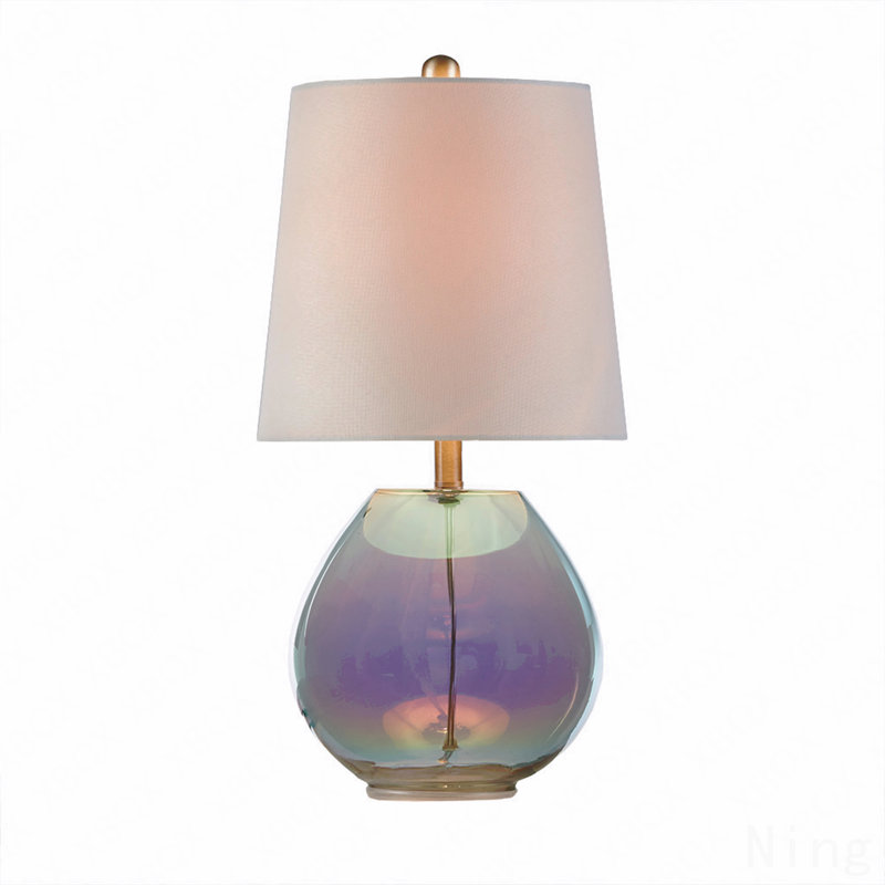 1-Piece Modern Green Glass Accent Lamp