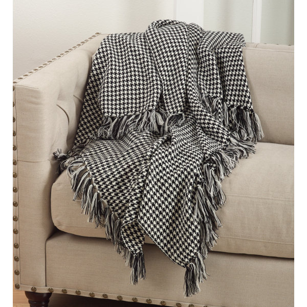 SARO LIFESTYLE Sevan Collection Überwurfdecke – Kariert, Grau, 127x152 Cm