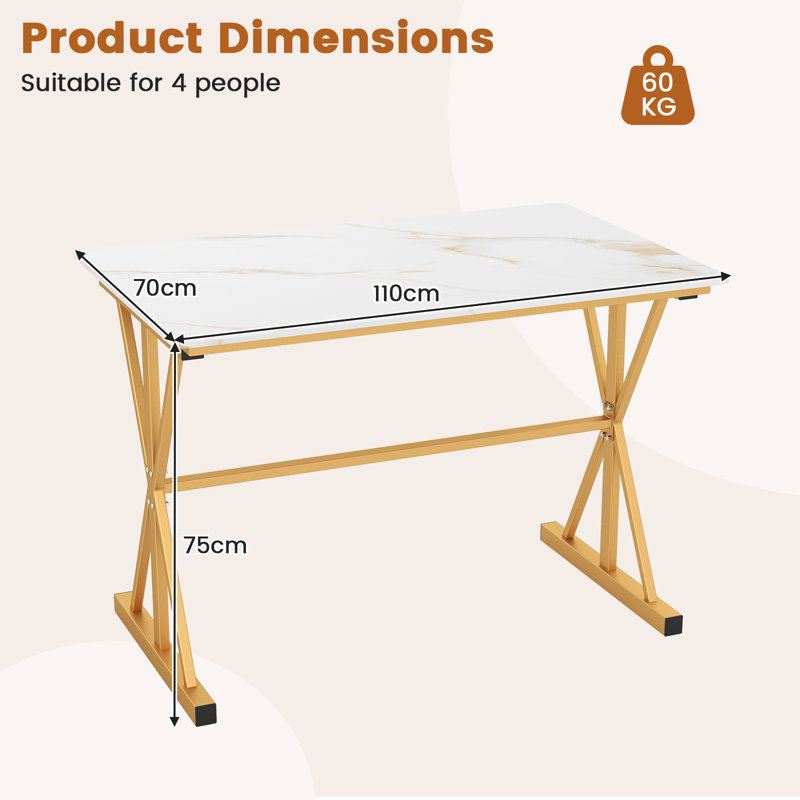 Metal Base Dining Table