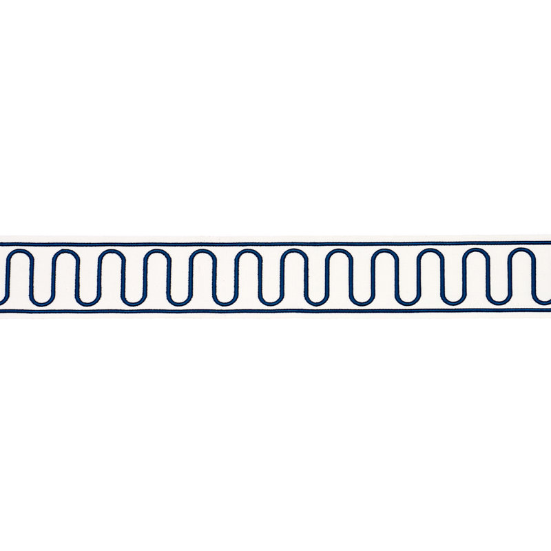 Schumacher X Paloma Contreras Royere Scroll Trim, Marine