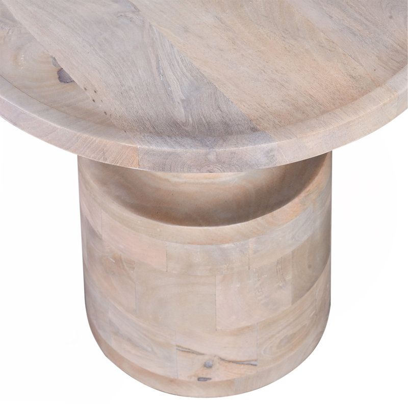 Contemporary Round Solid Wood End/Side Table