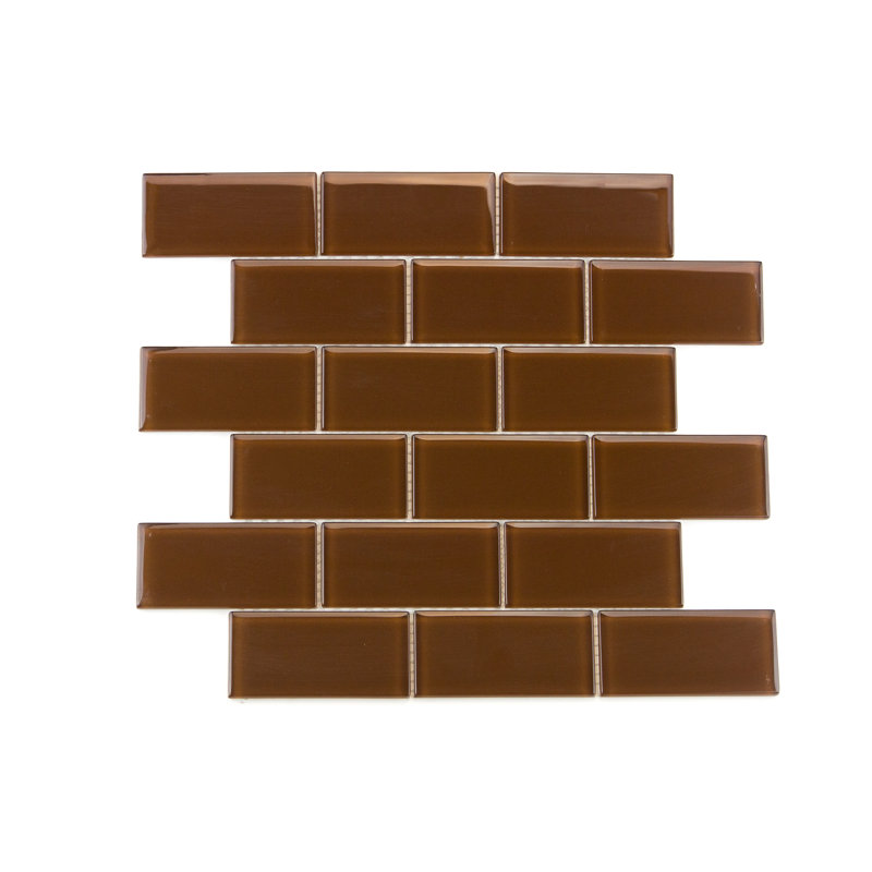 Torch Song 2'' W x 4'' L Glass Tile Mosaic Sheet, Cola