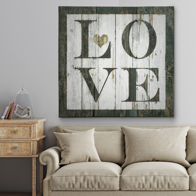 «Love», reproduction d'art textuel, H 40 po x l 40 po x P 1,5 po, Toile tendue