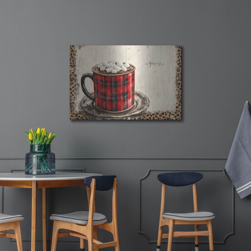 «Hot Chocolate Cup Red Light» par Momart, art mural en métal, H 24 po x l 36 po