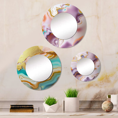 Hanae Metal Round Mirror