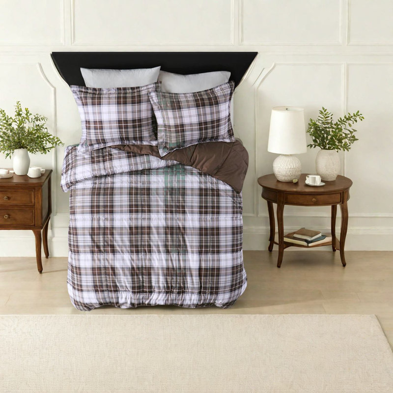 Comfortable Microfiber Bedding Sets, Modern Plaid Style For Home