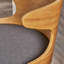 Ensemble de 2 tabourets de bar Mid-Century modernes, gris anthracite et naturel-712353945
