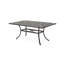 Table de salle à manger d'extérieur en fonte d'aluminium avec motif floral coupé dans une teinte cuivrée