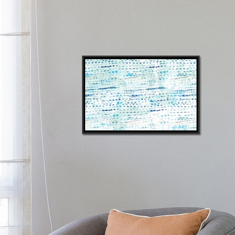 « dottted blue », reproduction d’art sur toile, H 8 po x l 12 po x P 0,75 po, Pas de tapis, Toile tendue