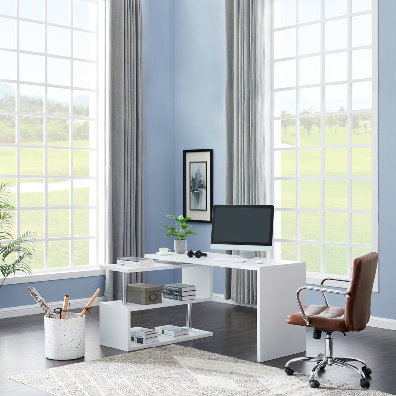 Bureau en L réversible, Blanc