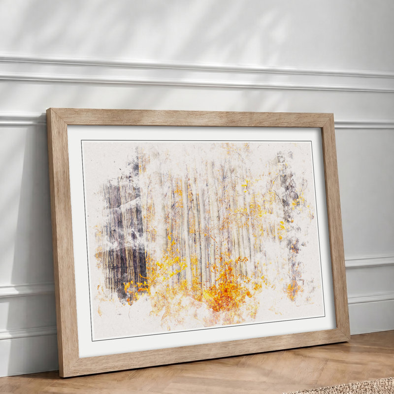 Orange Forest - Picture Frame Graphic Art Print, Oak Framed, 62cm H x 87cm W x 2cm D