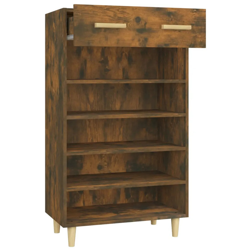 10 Pair Shoe Storage Cabinet, Smoked oak