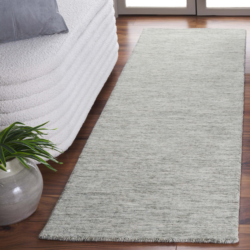 Himalaya Handloomed Wool Cotton Rug in Teal, Runner 2'3" x 8'