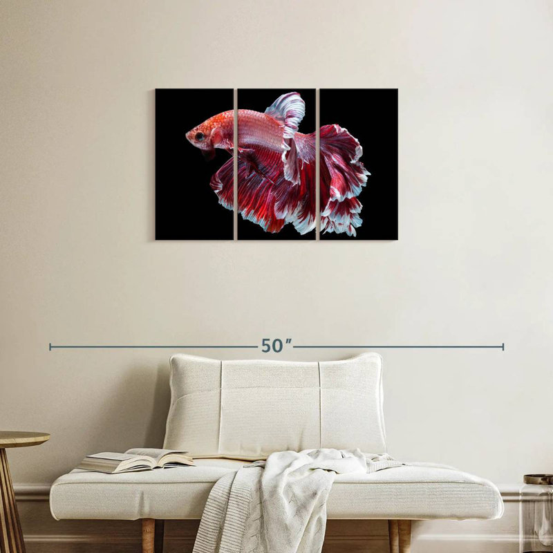 Brampt Red And White Betta Fish, 20" H x 33" W