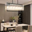 40'' 6-Light Black Linear Chandelier with Water Ripple Textured Glass Panels – Industrial Pendant Lighting for Kitchen Island & Dining RoomIsland Living Room Rectangular Lighting-1210933509