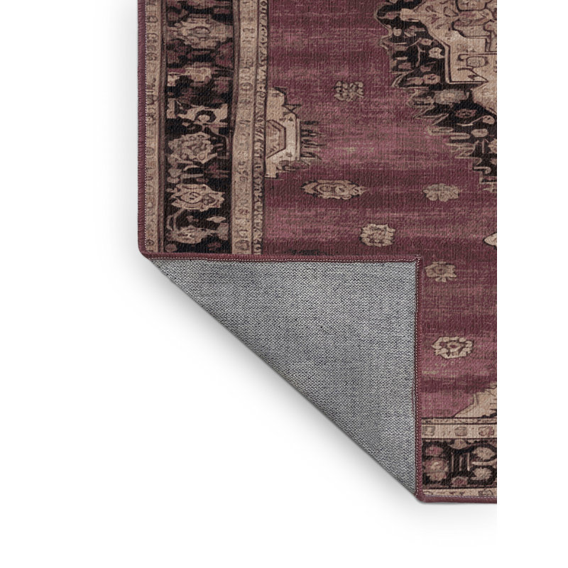 Tapis brun lavable à la machine, Rond 4 pi