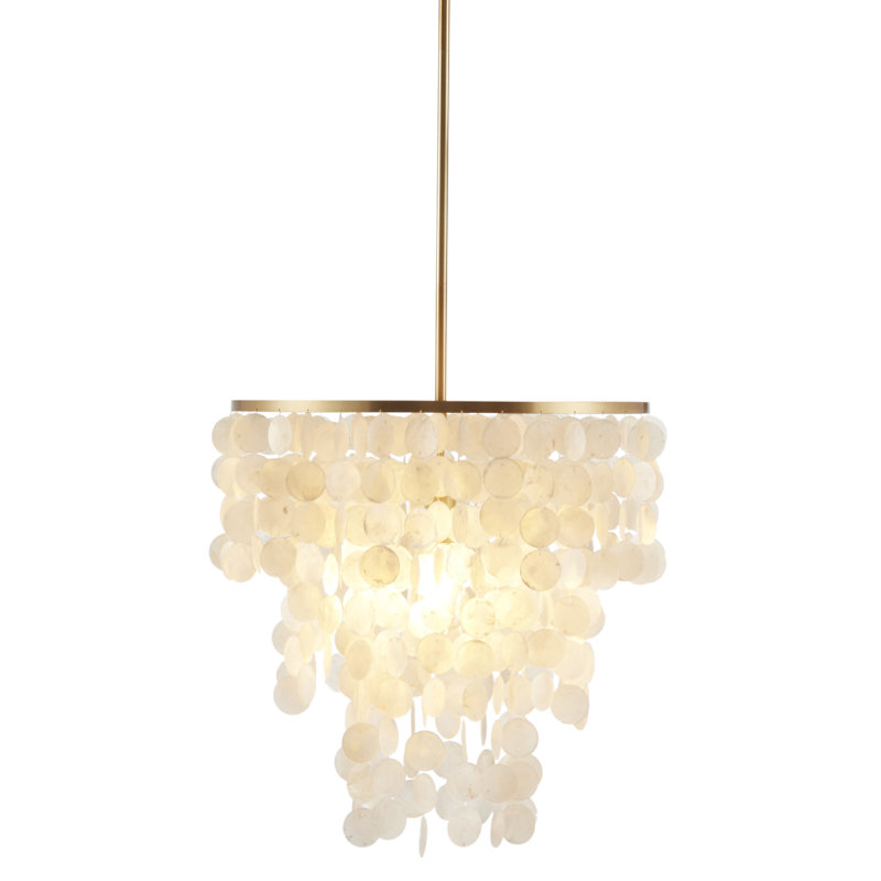 Isla Capiz Shell Elegance Chandelier with Gold Accents