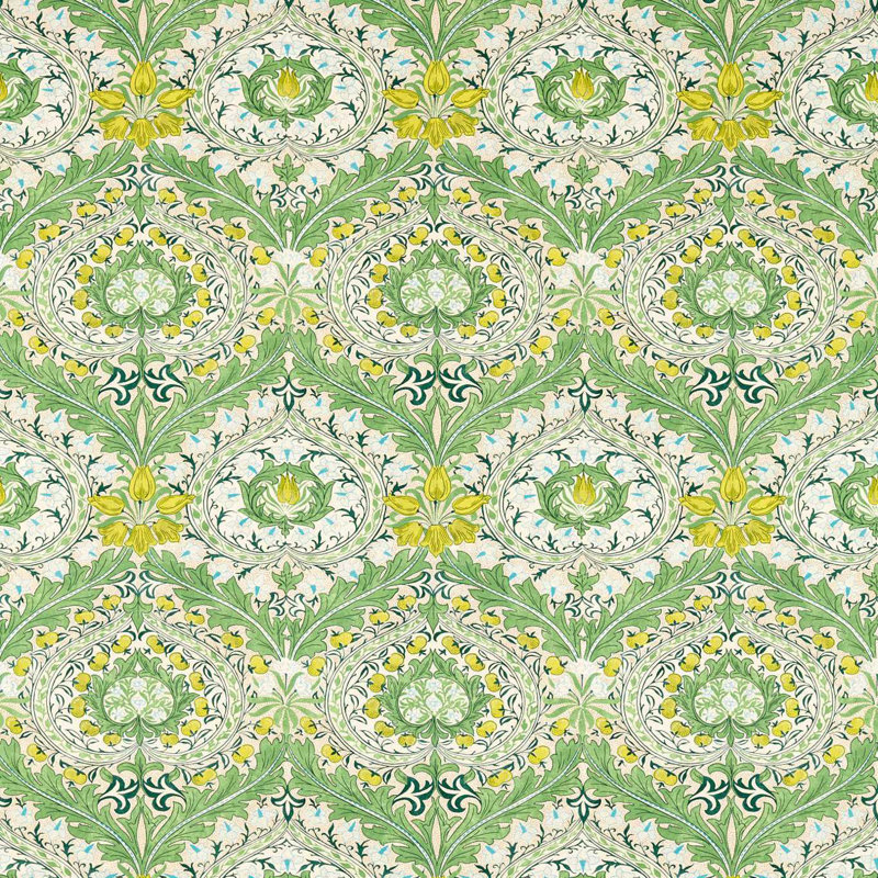 Merton Fabric, Leaf Green/Sky