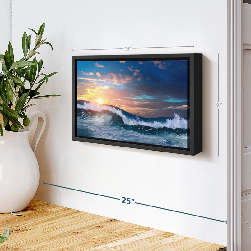 Nature «Splashing Sea Waves Wall Art», H 9 po x l 13 po