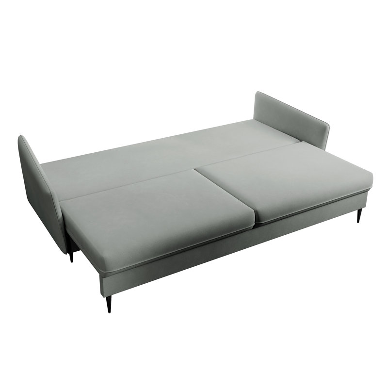 Almonor 3 Seater Velvet Sleeper, Grey