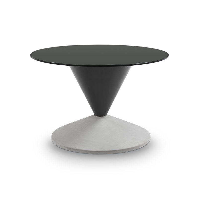 Neel Pedestal Coffee Table, Grey/Black, Black