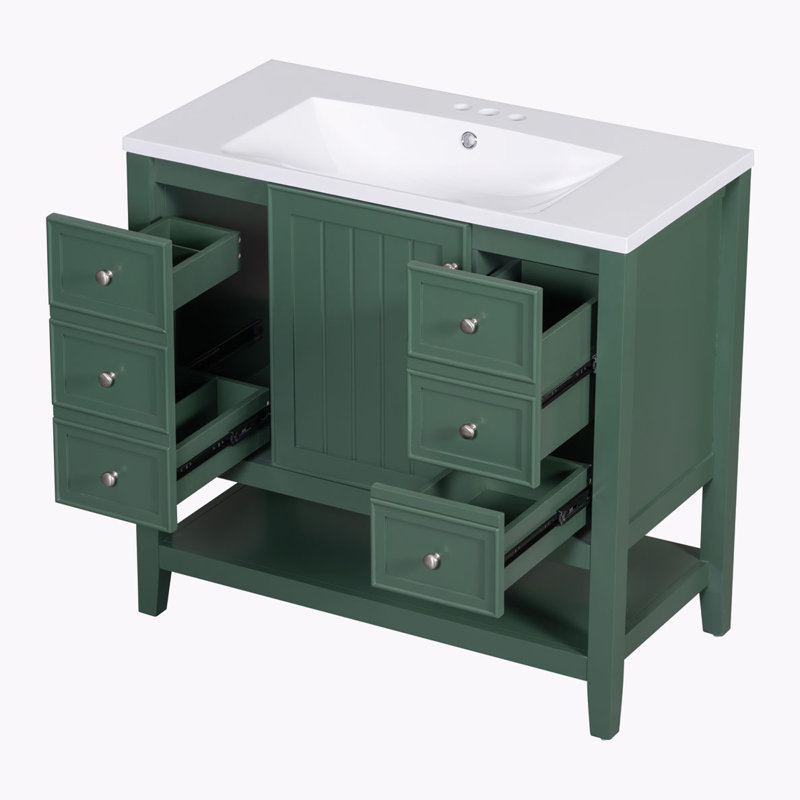 Bathroom Vanity with Sink, Green