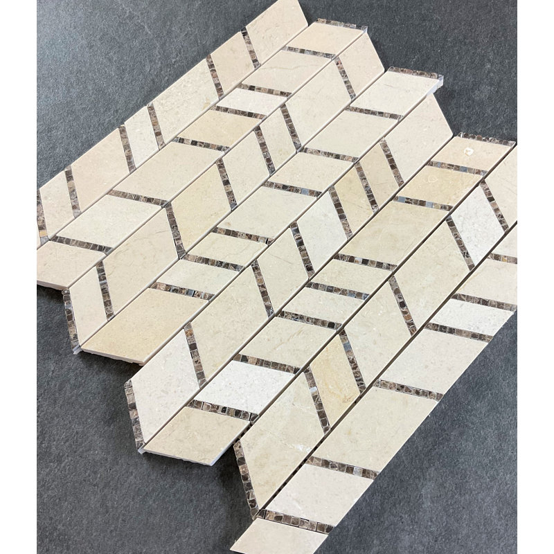 Marble Random Wall & Floor Tile, Cream Marfil / Dark Emperador