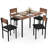 5-Piece Dining Set for 4 47'' Round Kitchen Table 4 Stools w/ Wooden Tabletop